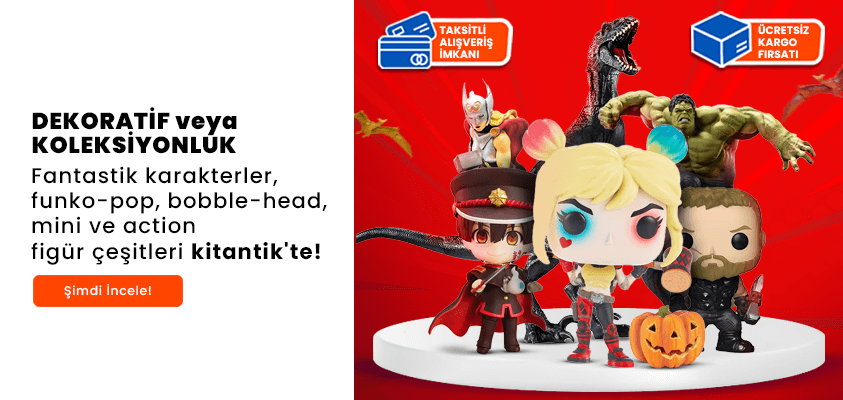 Dekoratif ya da koleksiyonluk! Fantastik karakterler, funko-pop, bobble-head, mini ve action figür çeşitleri.